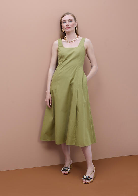 VESTIDO MAITE POPELIN COM ALÇAS AJUSTADO - Carla Valente