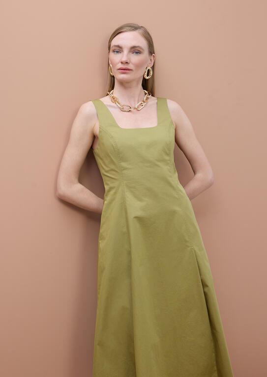 VESTIDO MAITE POPELIN COM ALÇAS AJUSTADO - Carla Valente