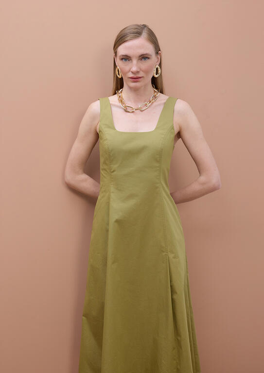VESTIDO MAITE POPELIN COM ALÇAS AJUSTADO - Carla Valente