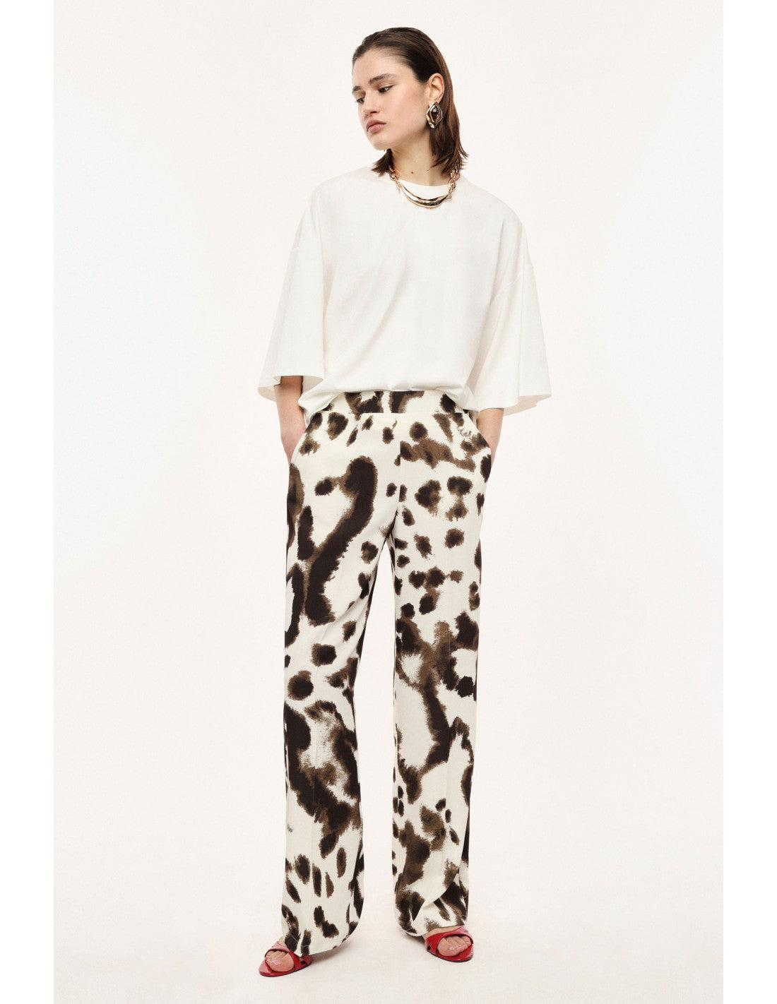 CALÇA IMPERIAL PALAZZO ANIMAL PRINT - Carla Valente