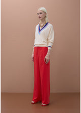 JERSEY MAITE DECOTE EM V CORES CONTRASTANTES DETALHE TRANÇA - Carla Valente