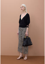 JERSEY MAITE DECOTE EM V CORES CONTRASTANTES DETALHE TRANÇA - Carla Valente