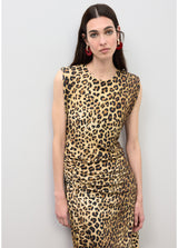 VESTIDO LOLA CASADEMUNT MIDI DRAPEADO ANML PRINT - Carla Valente