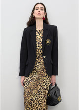 VESTIDO LOLA CASADEMUNT MIDI DRAPEADO ANML PRINT - Carla Valente