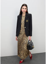 VESTIDO LOLA CASADEMUNT MIDI DRAPEADO ANML PRINT - Carla Valente