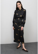 VESTIDO LOLA CASADEMUNT ACETINADO ESTAMPA LEOPARDO - Carla Valente