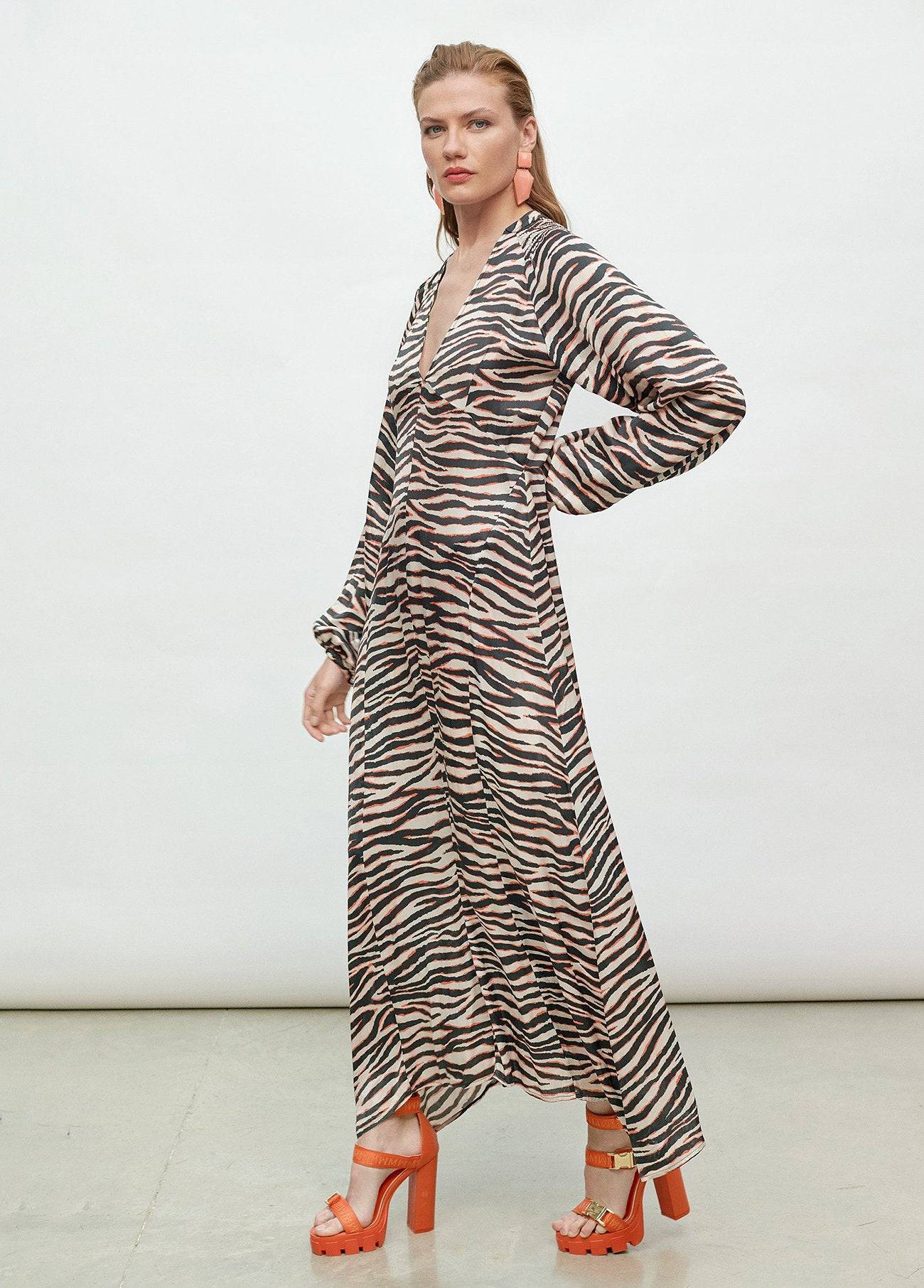 VESTIDO MAITE ZEBRA FUMO - Carla Valente