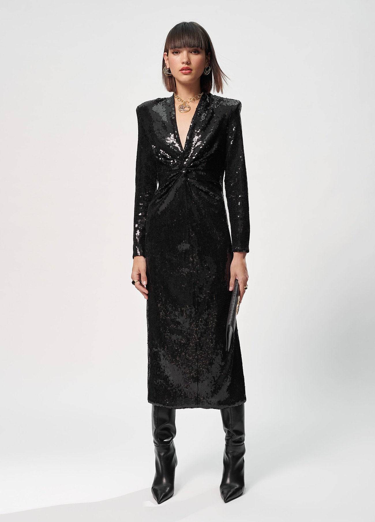 VESTIDO LOLA CASDMNT MIDI LANTEJOULAS - Carla Valente