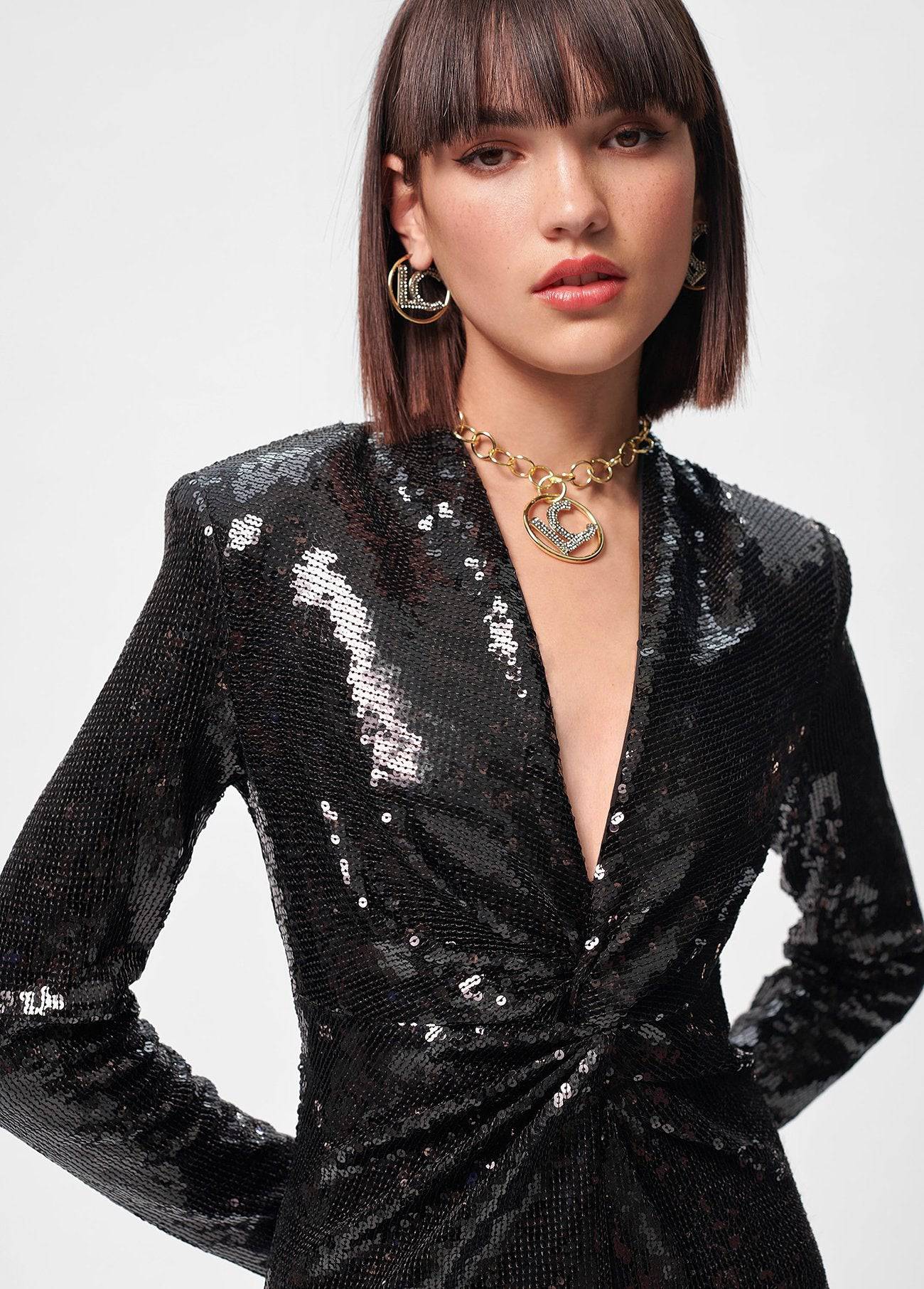 VESTIDO LOLA CASDMNT MIDI LANTEJOULAS - Carla Valente
