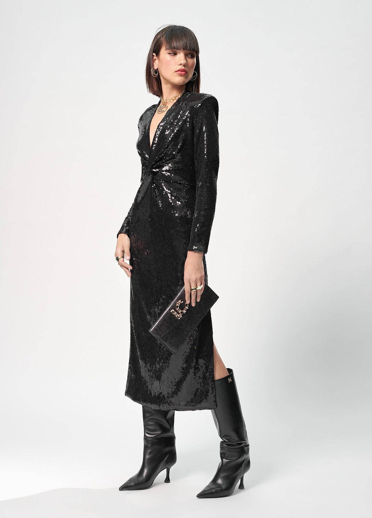 VESTIDO LOLA CASDMNT MIDI LANTEJOULAS - Carla Valente