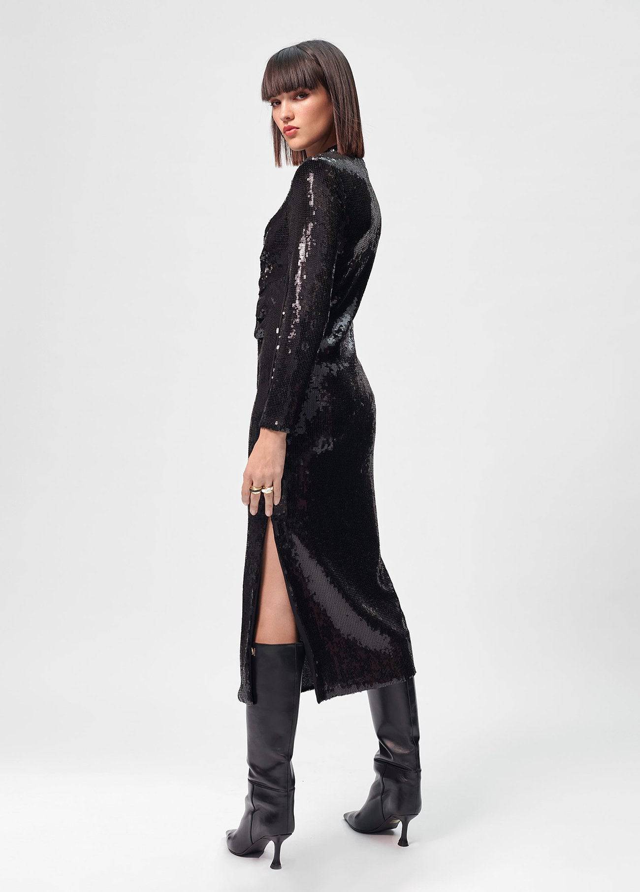VESTIDO LOLA CASDMNT MIDI LANTEJOULAS - Carla Valente